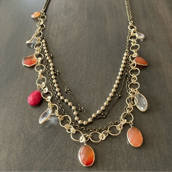 J Crew Cabochon Beaded Bling Long Necklaces Bundle Set of 3 E - Picture 3 of 12